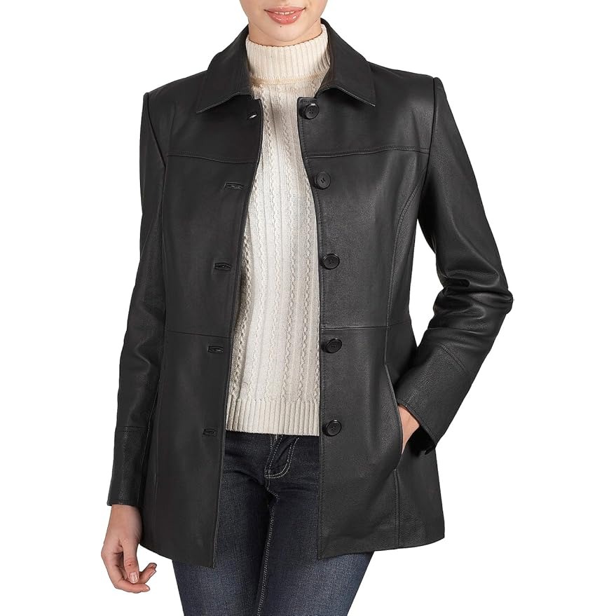 Best Leather Car Coat for 2024 – BGSD Megan Lambskin